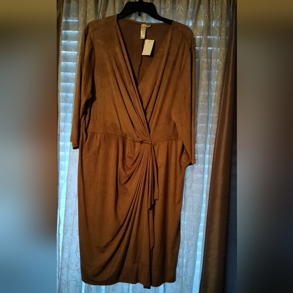 Emma & Michele Dresses & Skirts - Women's Faux Suede, Faux Wrap Dress